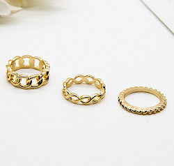 Cincin Perhiasan Fashion Mewah Wanita 15 - 18mm Gold Alloy Round Hoop