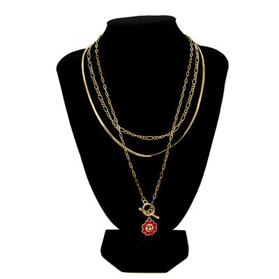 Emas Fashion  Diamond Castle Kalung Carnelian Liontin Kalung Untuk Wanita