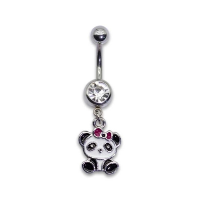 Panda Liontin Belly Button Piercings Jewelry Warna Perak Disepuh OEM ODM
