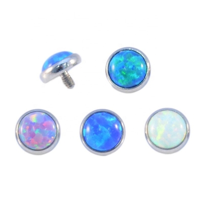 Opal Dermal Top G23 Titanium Piercing Jewelry 3mm 4mm Untuk Pernikahan