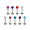 Beberapa Warna Vertikal Labret Piercing Jewelry 16 Gauge Shiny Screw Balls