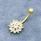 Perhiasan Tindik Tubuh Emas Bunga Menjuntai Belly Button Piercing 12mm