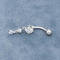 Perhiasan Tindik Tubuh Perak Tiga Zirkon 14ga Steel Curved Barbell