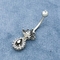 Clear Zircons Body Piercing Jewellery 14G Diamond Belly Ring