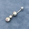 Batu Kristal Tindik Tubuh Perhiasan Bedah Baja Barbel Beads