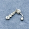 Perhiasan Tindik Pusar Seksi Panjang 14G 1.6mm Crystal Belly Bars