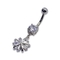 Snow Flower Belly Button Piercings Jewelry 316 Stainless Steel Berlapis Perak