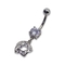 Flower Dangle Belly Button Piercings Jewelry 14G 1.6mm Stainless Steel Belly Bar