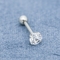 Clear Round Zircon Stone Ear Piercing Jewellery 18G Untuk Anak Perempuan