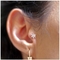 Anting-anting tulang rawan telinga Permata Bening, Perhiasan Tindik Telinga Bunga Emas 18G