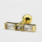Permata Zirkon Persegi Perhiasan Tindik Telinga 6mm Panjang Strip emas perak