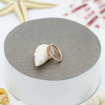 8mm 18 Gauge Rose Gold Cincin Hidung Permata Bening Lingkaran Ganda untuk Hadiah