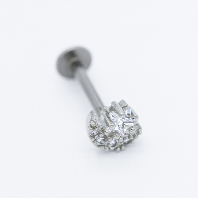 Clear Zircon Stone Star Labret Stud Septum Piercing Jewellery 8mm