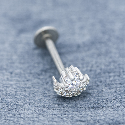 Clear Zircon Stone Star Labret Stud Septum Piercing Jewellery 8mm
