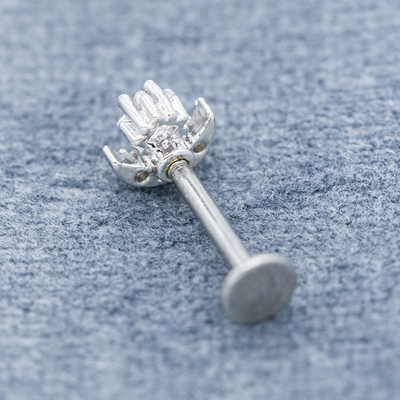 Clear Zircon Stone Star Labret Stud Septum Piercing Jewellery 8mm