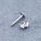 316 Perhiasan Tindik Labret Stainless Steel 16G 8mm Panjang Bar Opal Labret Stud