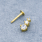 16ga Zircon Gems Labret Piercing Jewelry Gold Lip Stud 316L Stainless Steel