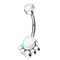 10mm 14G Titanium Piercing Jewelry Biru Batu Opal Sintetis