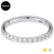 G23 Gold Titanium Piercing Jewelry Clear Gems Nose Ring Untuk Wanita