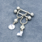 Clear Round Zircon Stone Dangling Nipple Piercings Jewelry 14G 16mm