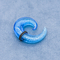 Bahan Akrilik Ear Plugs Tunnels Spiral Warna Biru Mengkilap Dengan Lingkaran Kulit