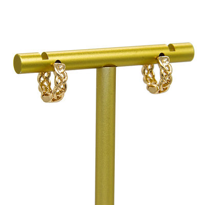 Emas 10mm Princess Cut Earrings Berlian 14k Gold Cartilage Earrings