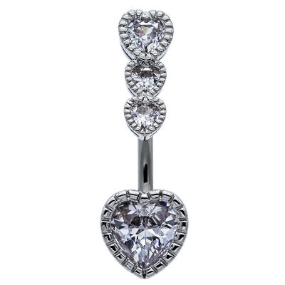 Stainless Steel Belly Button Piercings Perhiasan Wanita Crystal Belly Button Rings